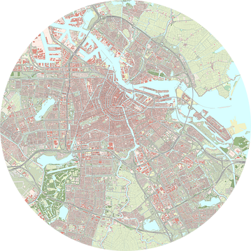 Kaart van Amsterdam en omgeving