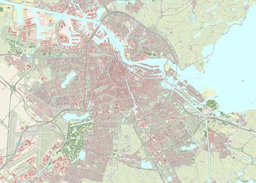 Kaart van Amsterdam en omgeving