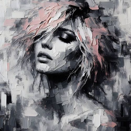 Portret 2 Olieverf Roze