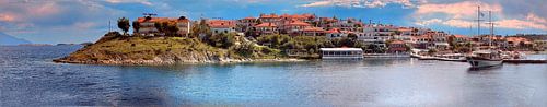 Ammouliani Harbor Panorama – Golden Light in Greece