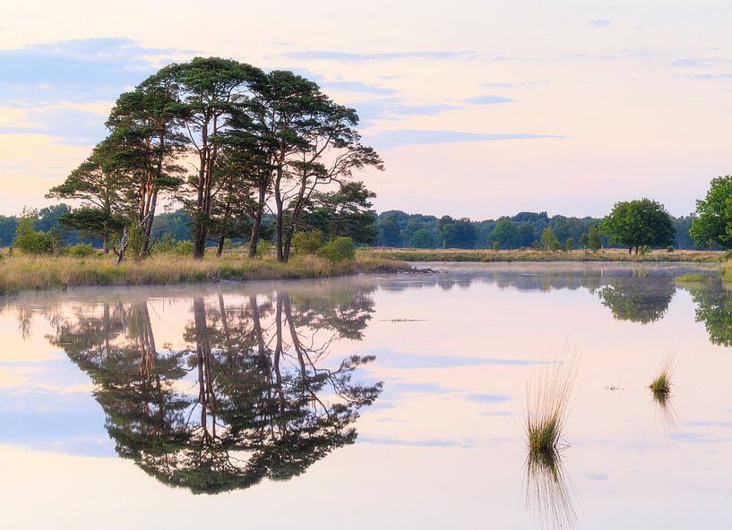Zonsondergang Dwingelderveld - Drenthe (Nederland) van Marcel Kerdijk
