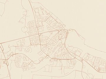 Kaart van Delfzijl in Terracotta van Map Art Studio