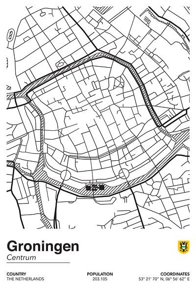 City map of Groningen by Walljar