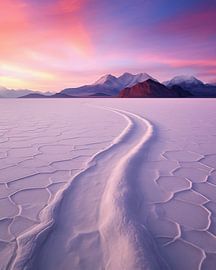 Sonnenaufgang am gefrorenen See