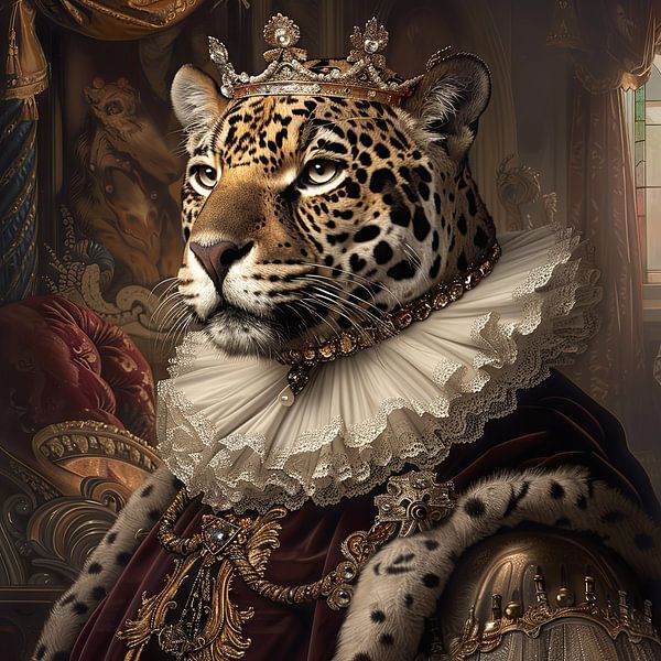 Leopard in Barock von Poster Art Shop
