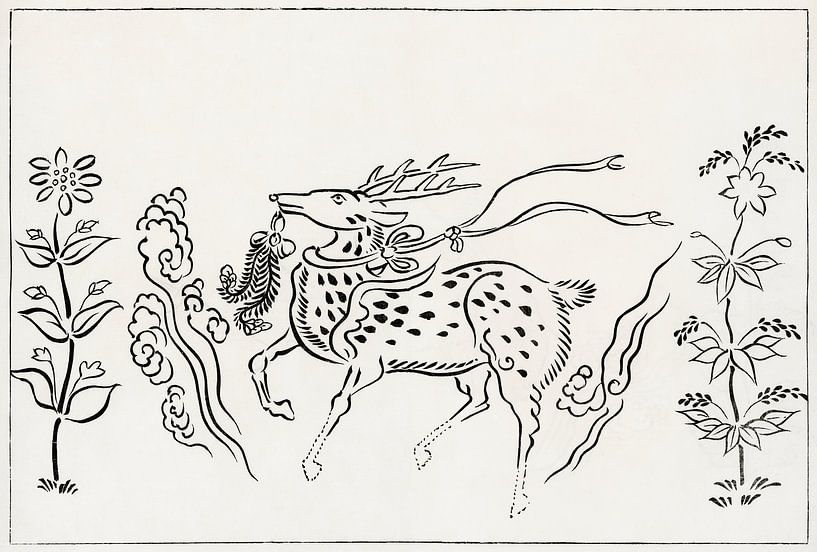 Japanese art. Vintage ukiyo-e woodblock print by Tagauchi Tomoki no. 17 by Dina Dankers