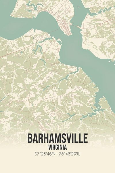 Vintage map of Barhamsville (Virginia), USA. by Prints of Place