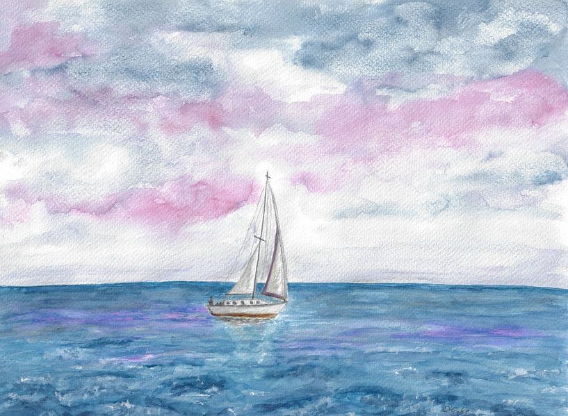 Segelboot auf der Förde von Sandra Steinke