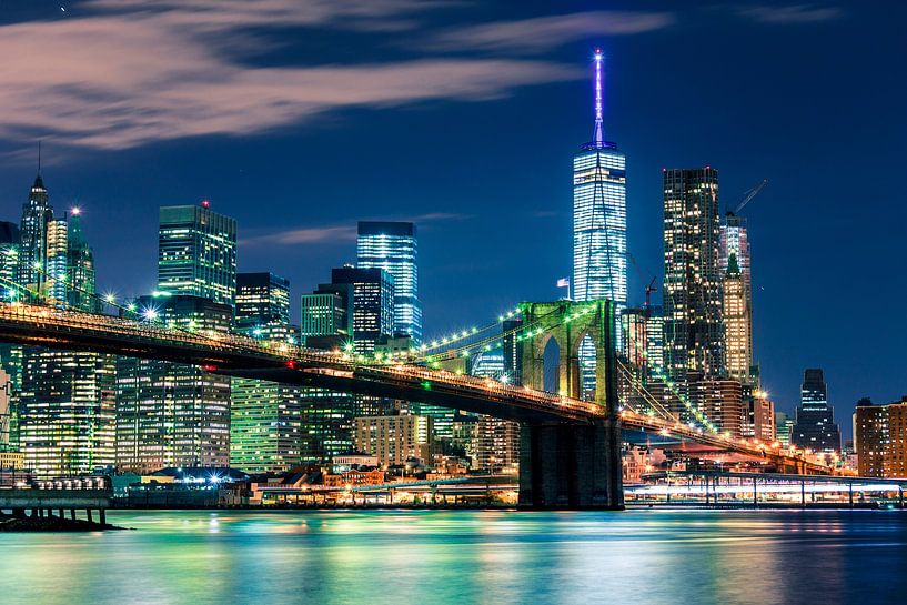 Pont de Brooklyn, New York City by night par Sascha Kilmer
