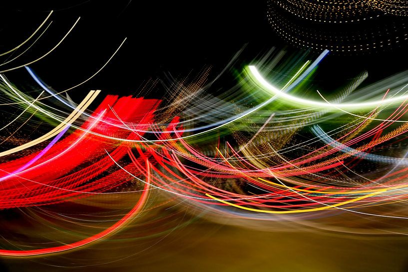 abstract werk van lichtstrepen van Marit Lindberg