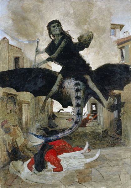 Arnold Böcklin, De Pest, 1898 van Atelier Liesjes