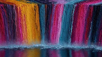 Colourful waterfall abstract panorama by TheXclusive Art