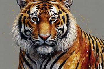 Portrait de tigre sur De Muurdecoratie