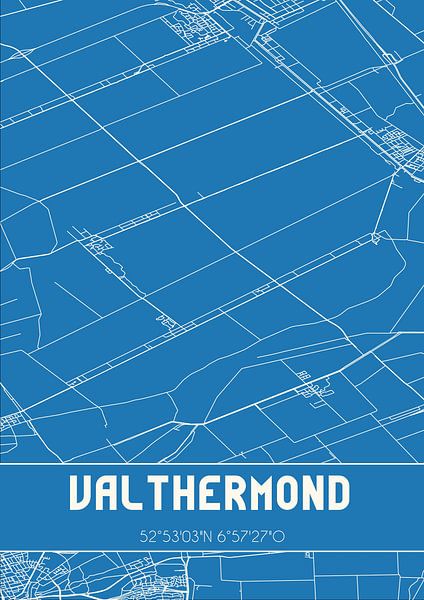 Blueprint | Map | Valthermond (Drenthe) by Prints of Place