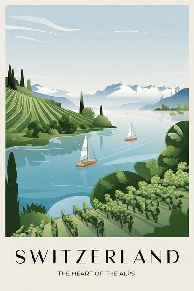 Switzerland Vintage Travel Poster by Poster Art Shop
