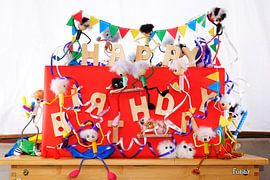 Fubby's die feest vieren voor verjaardag.