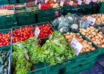 Verse groenten op de wekelijkse markt