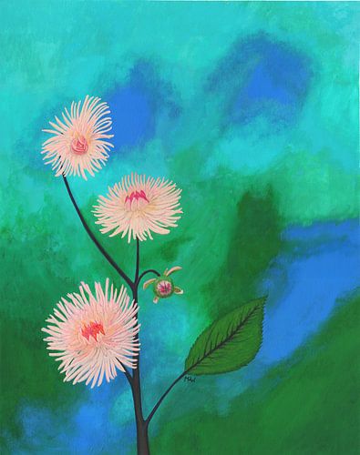 Dahlia's 2 (cactusdahlia Preference) van Marjolijn de Winter