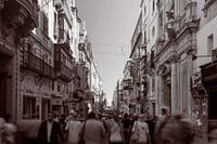 Republic Street with a moving crowd