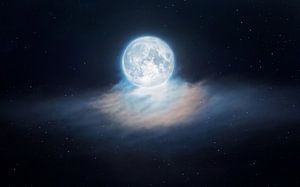 Magisches Bild von nacktem Sternenhimmel mit Mond und Sternen im Hintergrund