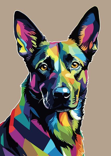 Holländischer Schäferhund Pop Art von MIROKKU
