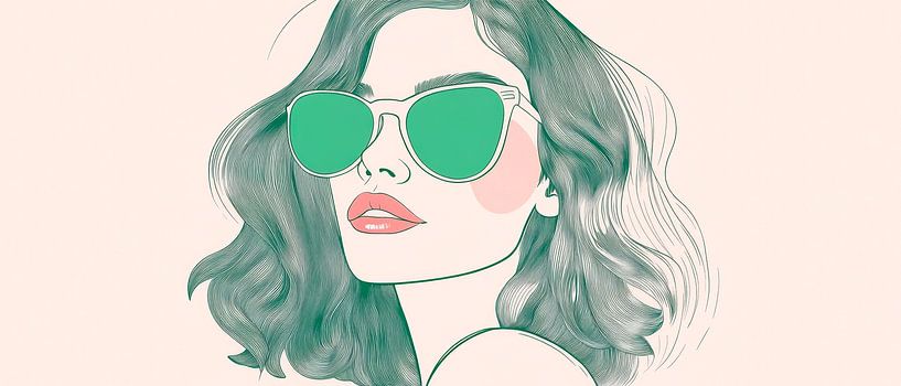 Sunglasses in a soft pastel look by Poster Art Shop