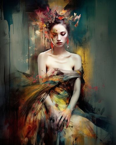 Kleurrijk en modern portret