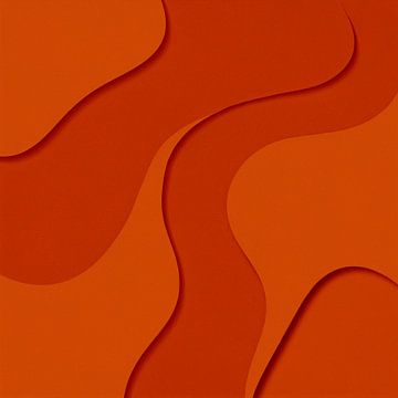 Abstrakte 3D-Reliefkunst in Tangerine Twist (Warmes Orange) und Terra