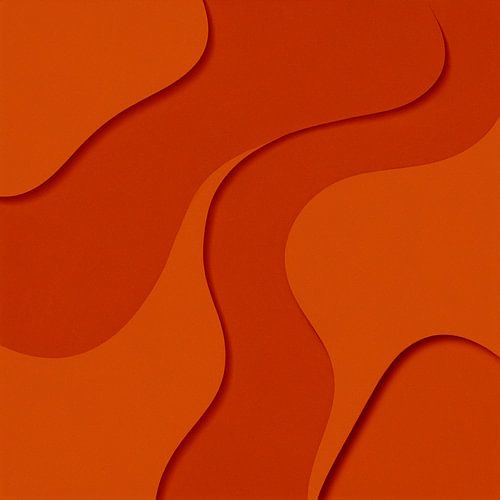 Abstract 3D Relief Art in Tangerine Twist (Warm Orange) and Terra
