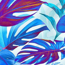 Neon Monstera Deliciosa by Marja van den Hurk