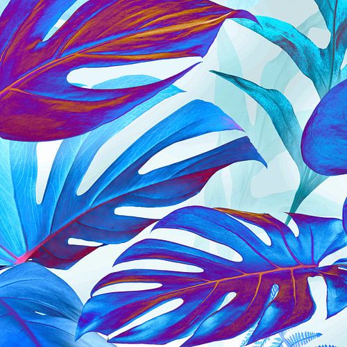 Neon Monstera Deliciosa van Marja van den Hurk