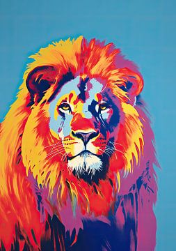 Poster lion Pop Art sur Niklas Maximilian