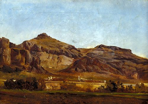 Montagne Carlos de Haes-Stone, paysage de maisons en haut et en bas, paysage antique
