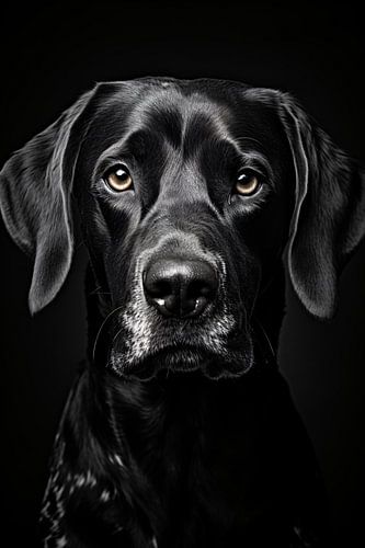 Animal portrait in black and white minimalist art photography