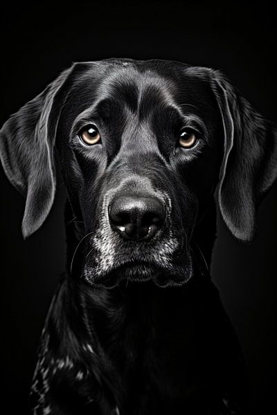 Animal portrait in black and white minimalist art photography by Thilo Wagner