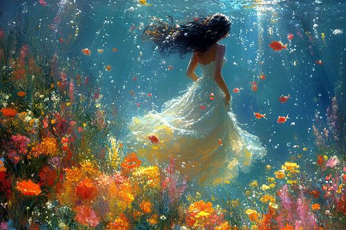 schilderachtige,spirituele afbeelding van vrouw