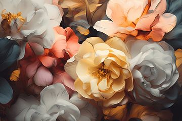 Bloemen in pastelkleuren, modern chic van Studio Allee