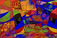 gekleurde geometrische abstracte beelden