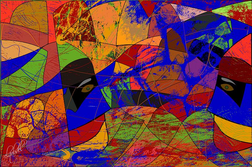 gekleurde geometrische abstracte beelden van EL QOCH