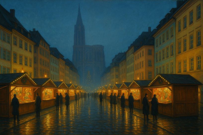 Evening Glow at Strasbourg’s Christmas Market by Travel Shop