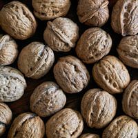 Walnuts on a kitchen table