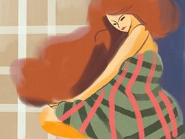 CALM MORNING, Women with deep green dresses, impressive and elegant style by Prasilia