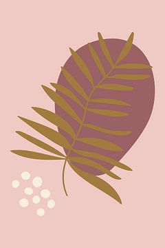 Modern boho botanical. Leaves in pastel colors no. 2 by Dina Dankers