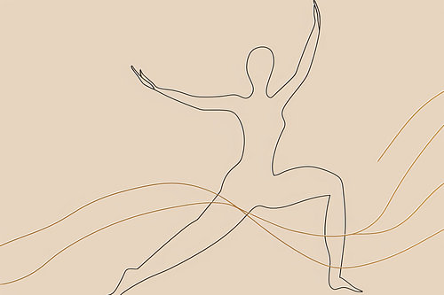 Abstract minimalist line drawing of figure