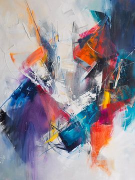 Kleurrijk abstract schilderij van haroulita