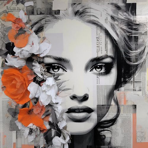 Femme à la fleur rouge