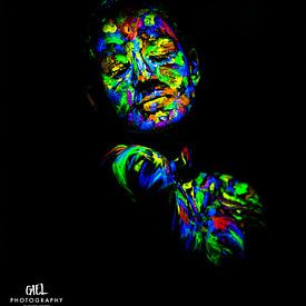 Neon-Portrait von Michiel Tempert