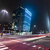 Rotterdam Wilhelminapier lighttrails van Midi010 Fotografie
