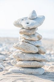 Stacked boulders, bold and neutral in colour