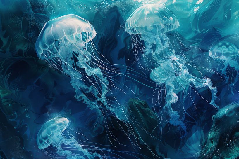 Leuchtende Quallen von Poster Art Shop